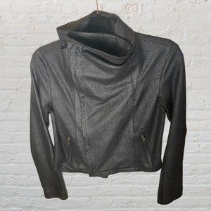 GEORGIE Moto Jacket Vegan Suede Asymmetrical Small